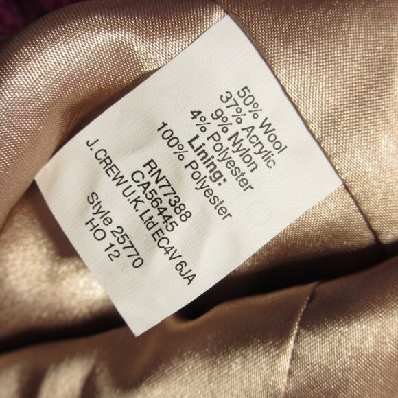 NWT J.Crew Lady Jacket in Pink Corkscrew Tweed Fringe 12 $495 - Picture 6 of 6